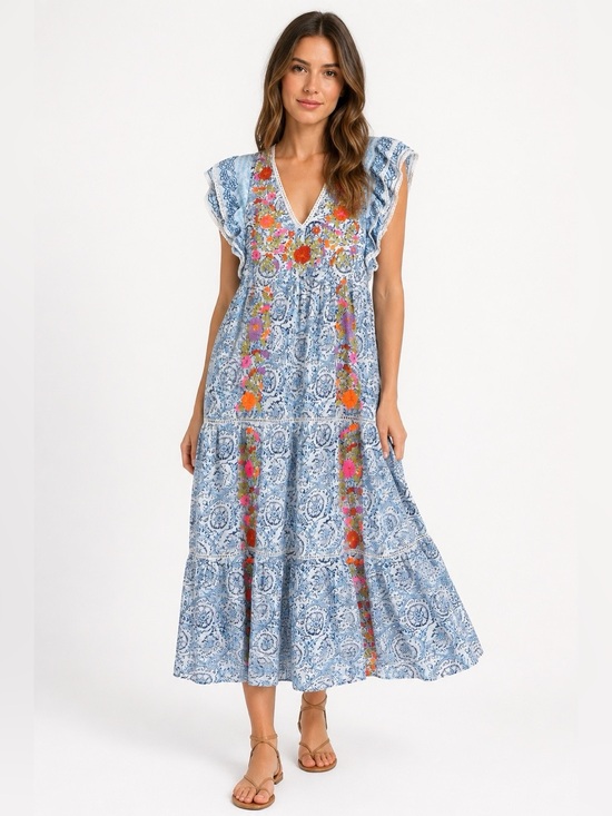 Love The Label Dresses & Skirts - Love The Label Embroidered Midi Maxi Floral Dress Size XS